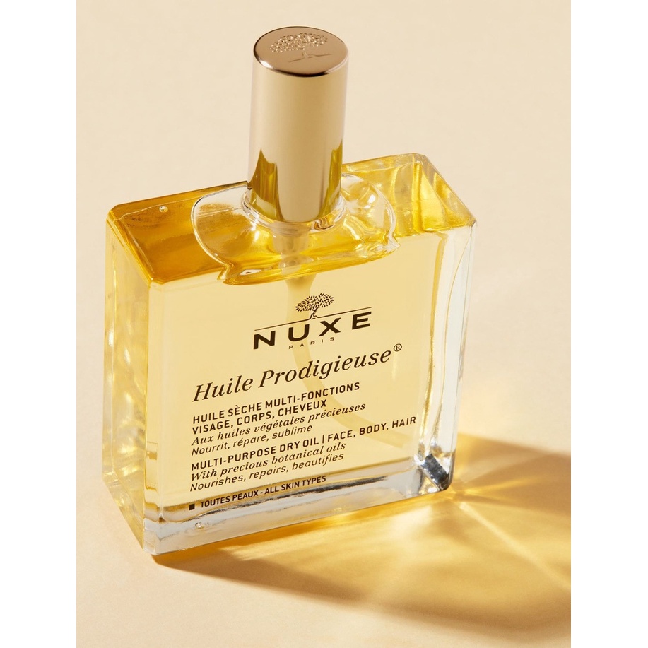 Dầu Khô Đa Năng Dưỡng Ẩm Cho Da Mặt, Body Và Tóc Nuxe Huile Prodigieuse Multi-Purpose Dry Oil 10ml