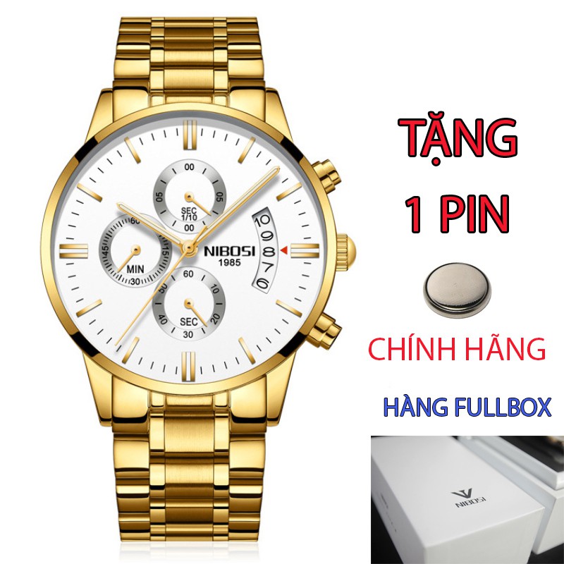 Đồng hồ Nam Nibosi 100% chính hãng, hàng fullbox, máy full kim (Ni2309 dây đúc)