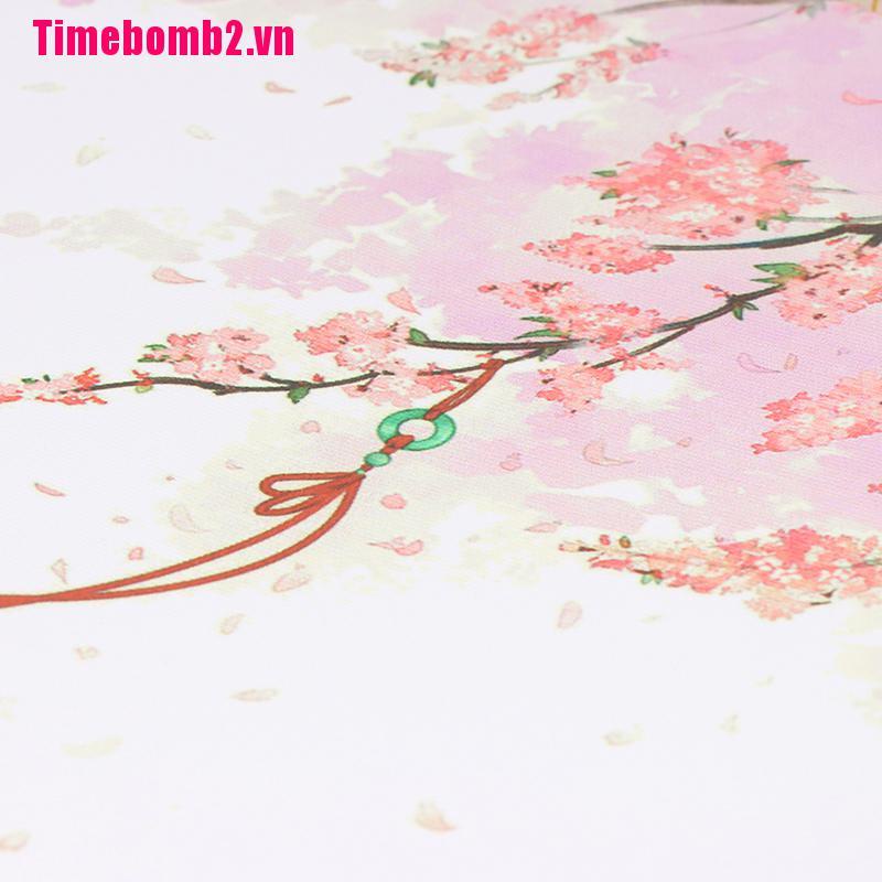 ### Quạt Gỗ Cầm Tay Hình Tròn Họa Tiết Hoa Phong Cách Vintage