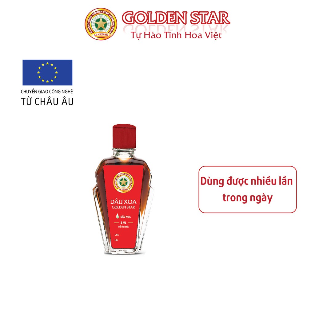 [Chính hãng] Dầu Xoa Golden Star Massage Dịu Nhẹ Mùi Hương Tự Nhiên - Thương Hiệu Cao Sao Vàng Golden Star (Chai 12ml)