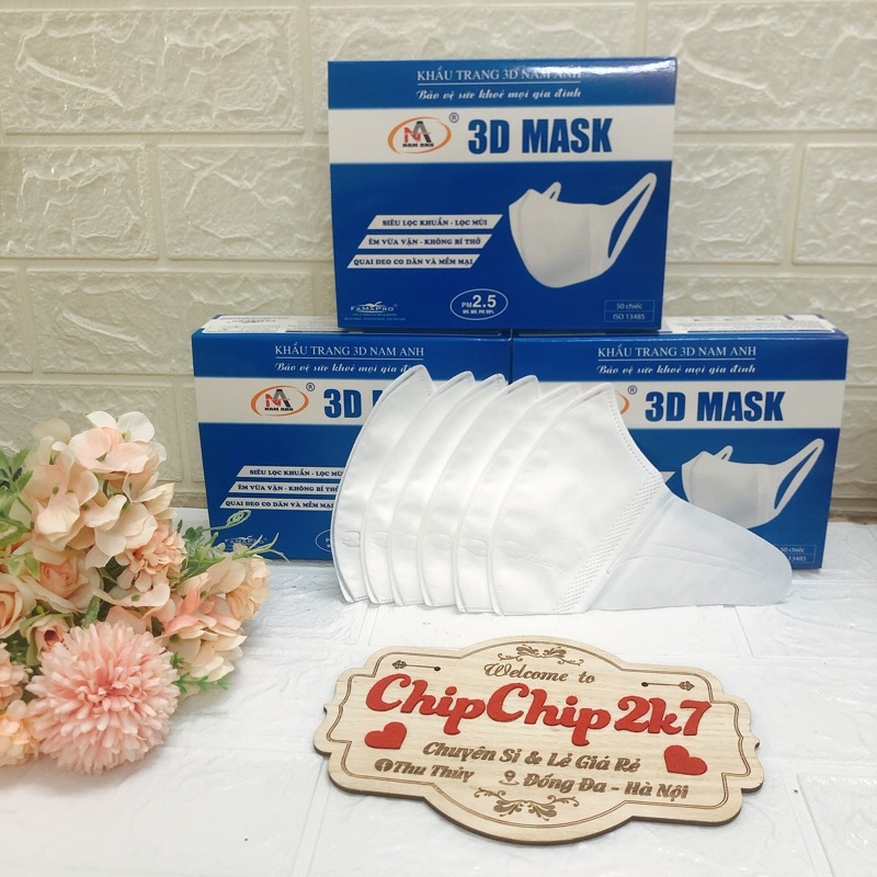 (Chính hãng) Hộp khẩu trang 3d mask Nam Anh công nghệ Nhật