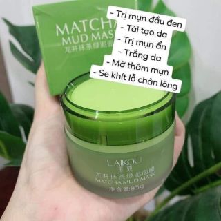 🌱MẶT NẠ MATCHA - TRÀ XANH LAIKOU
Mặt nạ bùn Matcha Laikou 5 tác dụng :
✅ làm sạch sâu
✅ giảm và ngăn ngừa mụn 
........