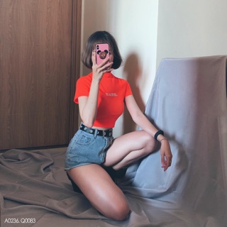 Áo Croptop Cổ Lọ Bae💕