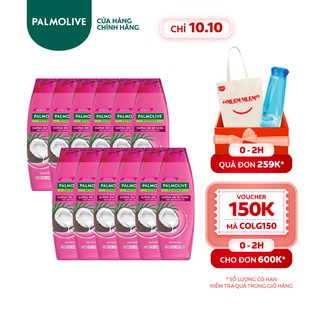 Bộ 12 Dầu gội có dầu xả Palmolive Dưỡng Ẩm bổ sung từ sữa dừa 180ml/chai