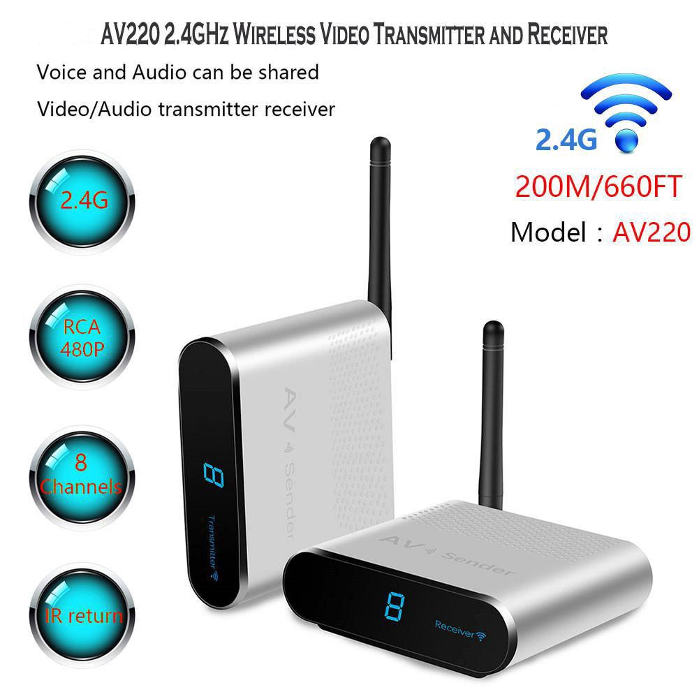 Bộ thu và phát video không dây đo lường AV220 2.4GHz Bộ mở rộng hồng ngoại Bộ điều hợp âm thanh video