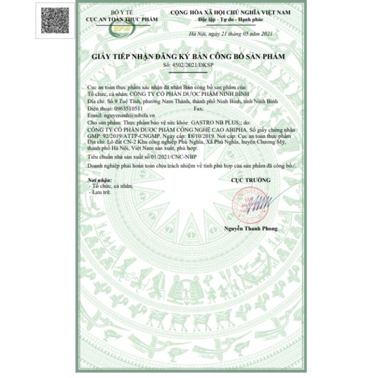 Gastro NB hộp 15 gói Ninh Bình bột dạ dày