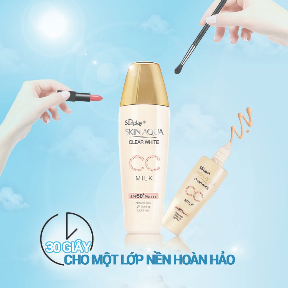  Sữa chống nắng tạo nền Sunplay Skin Aqua Clear White CC Milk 25g | BigBuy360 - bigbuy360.vn