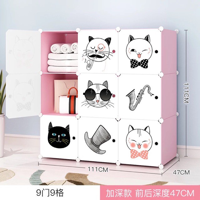 FREESHIP 99K TOÀN QUỐC_MẪU BÁN CHẠY NHẤT- TỦ NHỰA QUẦN ÁO LẮP GHÉP 9 Ô SIZE SÂU 47cm. Tặng kèm 1 treo đồ.