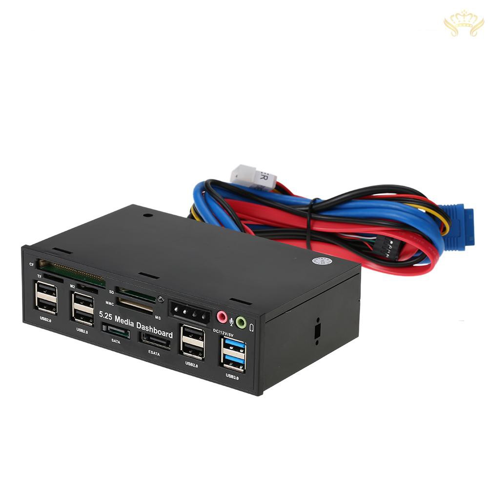 Đầu Đọc Thẻ Nhớ Đa Năng Cổng Usb 3.0 Esata Sata Cho Sd Ms Cf Tf M2 Mmc 5.25 Bay