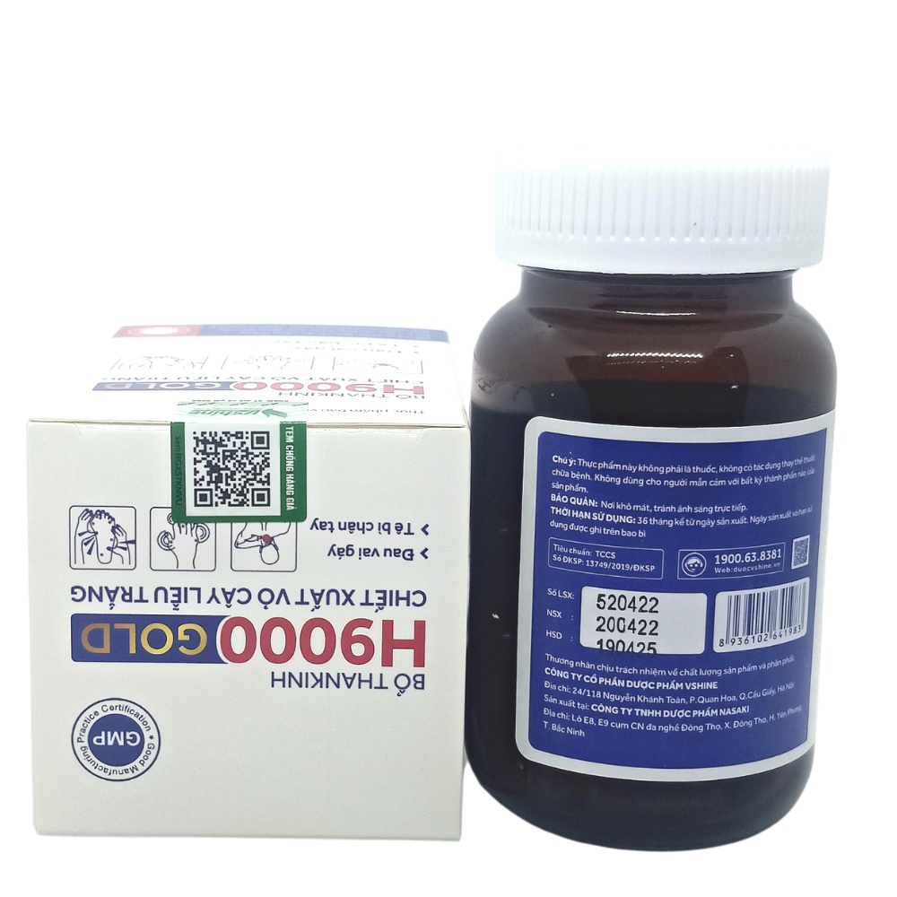 Bổ THANKINH H9000 GOLD Giảm Lo Âu Căng Thẳng Đau Nhức Đầu bổ thần kinh hộp 20 viên
