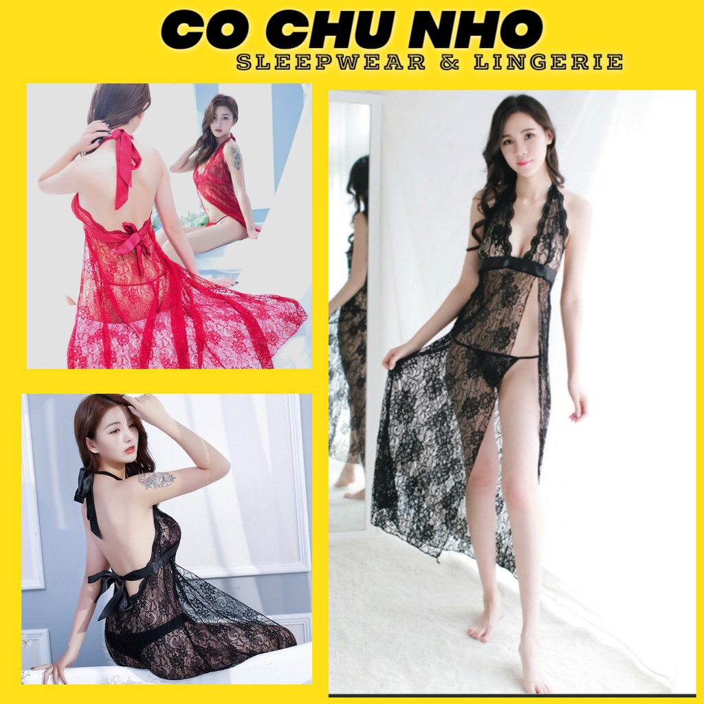 Q11.HCM - LL250 Cosplay hầu gái sexy Váy ngủ sexy ren phom dài quyến rũ - CÔ CHỦ NHỎ