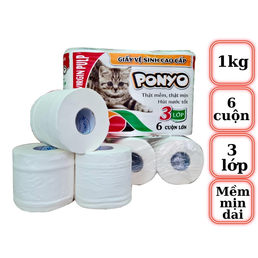 (PNY) COMBO GIẤY VỆ SINH PONYO CAO CẤP CHO GIA ĐÌNH