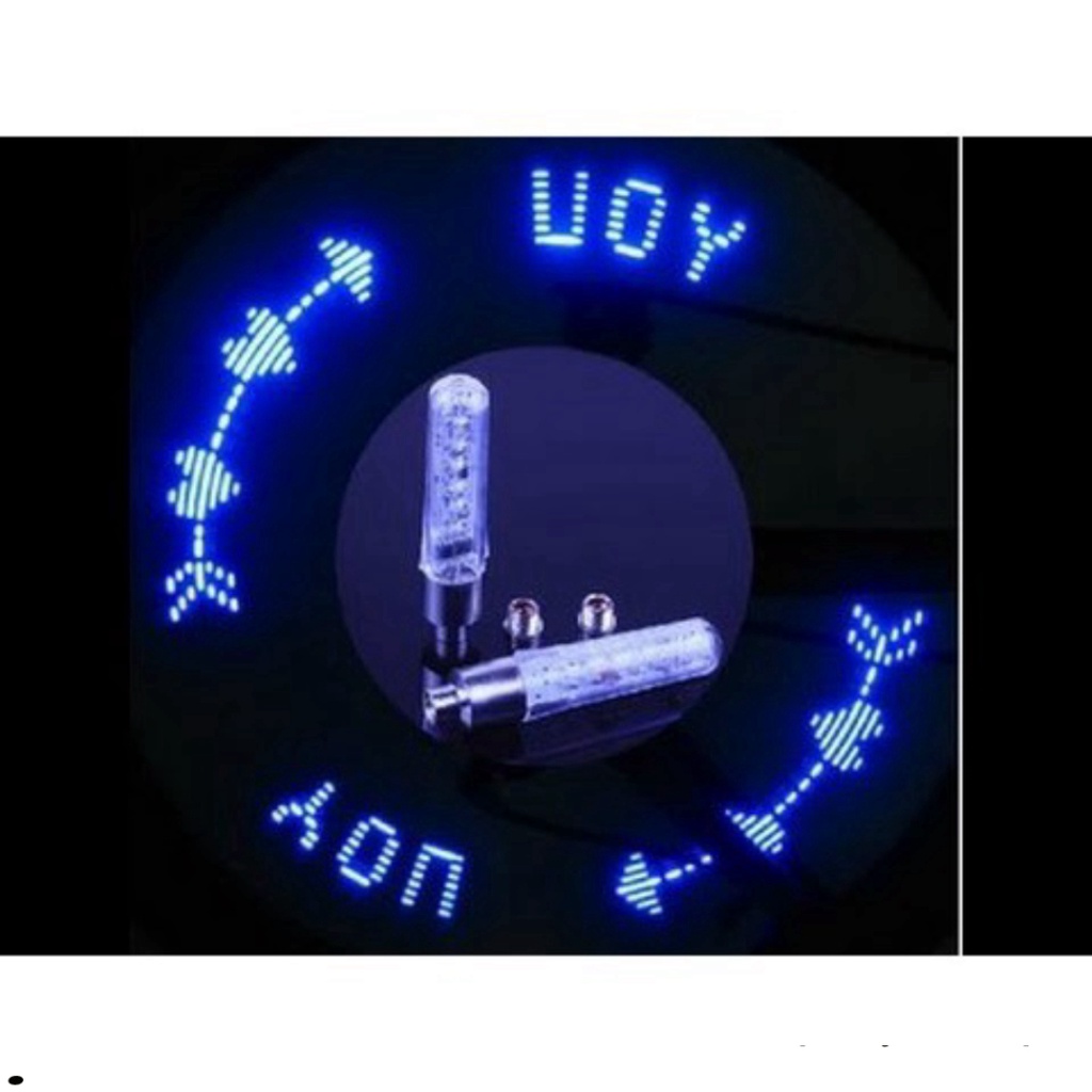 Bộ sản phẩm 2 đèn led gắn van xe đạp, xe máy ô tô