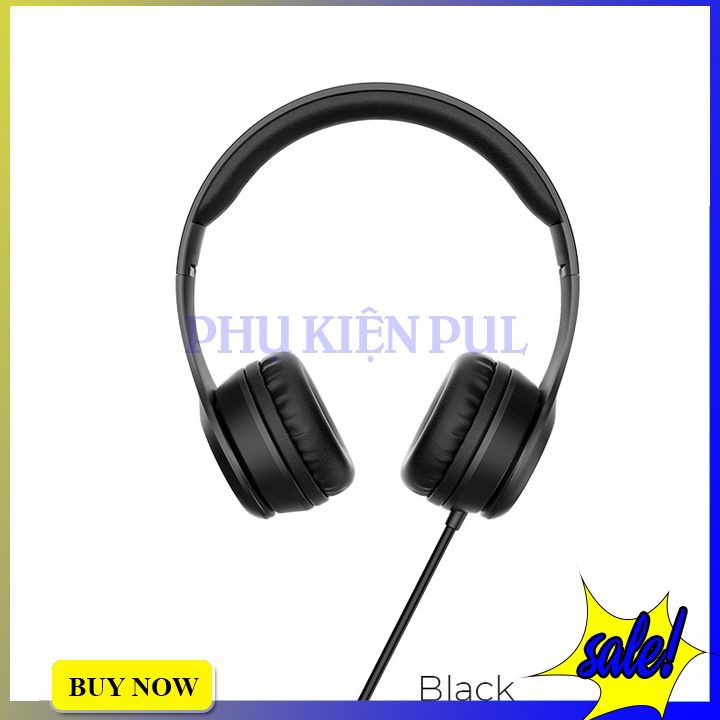 [Chính Hãng] Tai Nghe Chụp Tai Hoco W21- 3 Màu - Đen Xám Tím