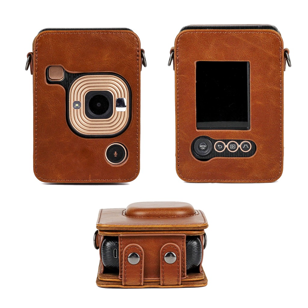 Fujifilm Instax Mini Liplay Túi Case Máy Ảnh Da Pu Retro