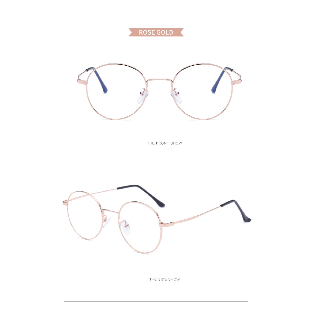 Kính cận gọng tròn bằng kim loại siêu nhẹ phong cách cổ điển | BigBuy360 - bigbuy360.vn