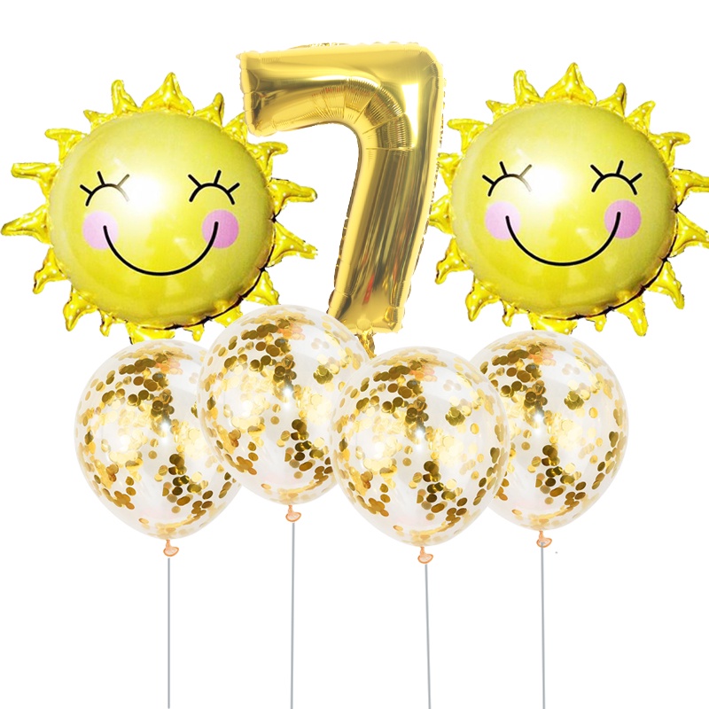 Set 7 Bong Bóng Cao Su 32 Inch Hình Số Dùng Trang Trí Tiệc