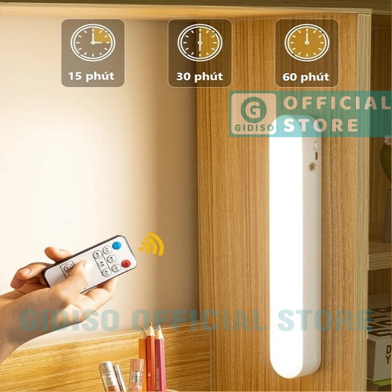 Đèn LED cảm ứng có điều khiển GIDISO chống cận có remote tự động cảm biến pin tích điện đèn bàn học trang điểm