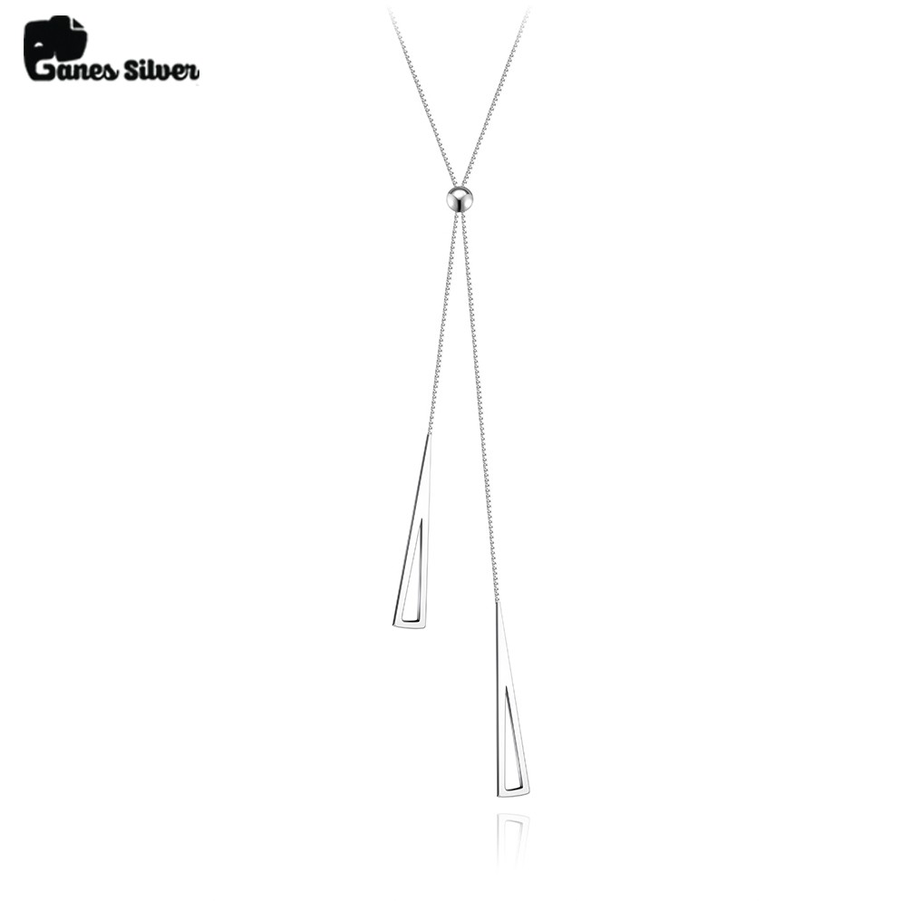 Dây choker bạc nữ GANES SILVER đa giác chất liệu bạc - D000060