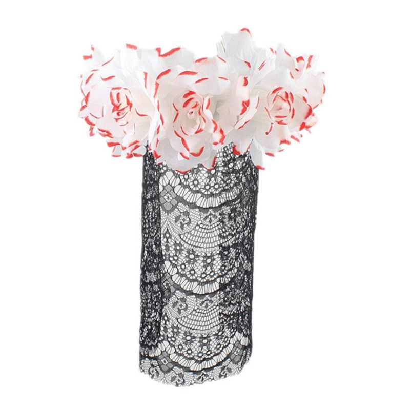 Vòng Hoa Hồng Màu Đen Phối Mạng Che Mặt Hóa Trang Ngày Halloween