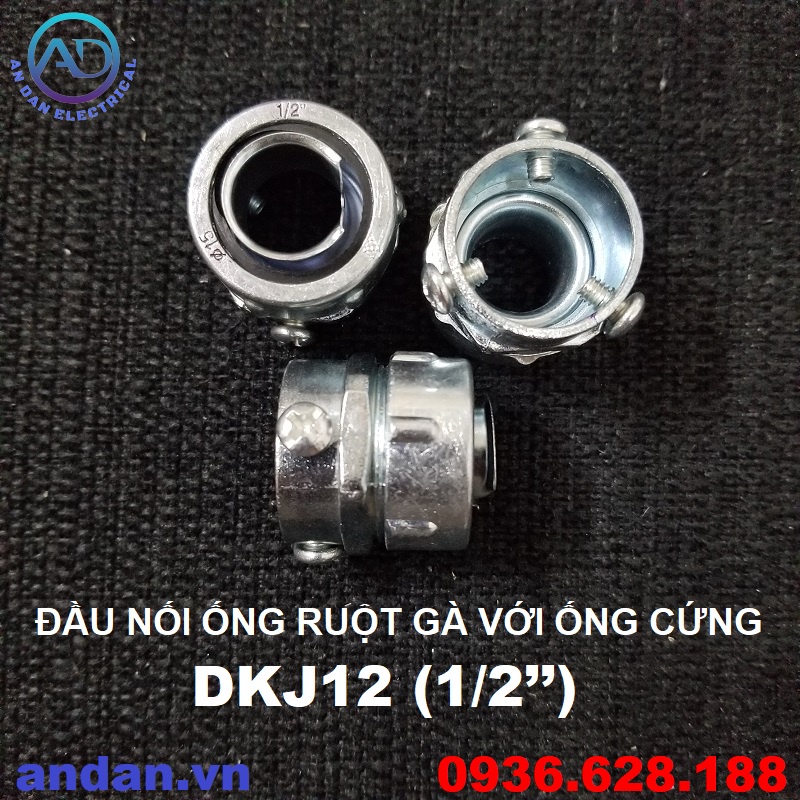 Đầu nối ống ruột gà với ống cứng EMT – DKJ, Đầu nối ồng mềm với ống cứng 1/2”,  3/4”, 1”, 1-1/4”, 1-1/2”, 2''