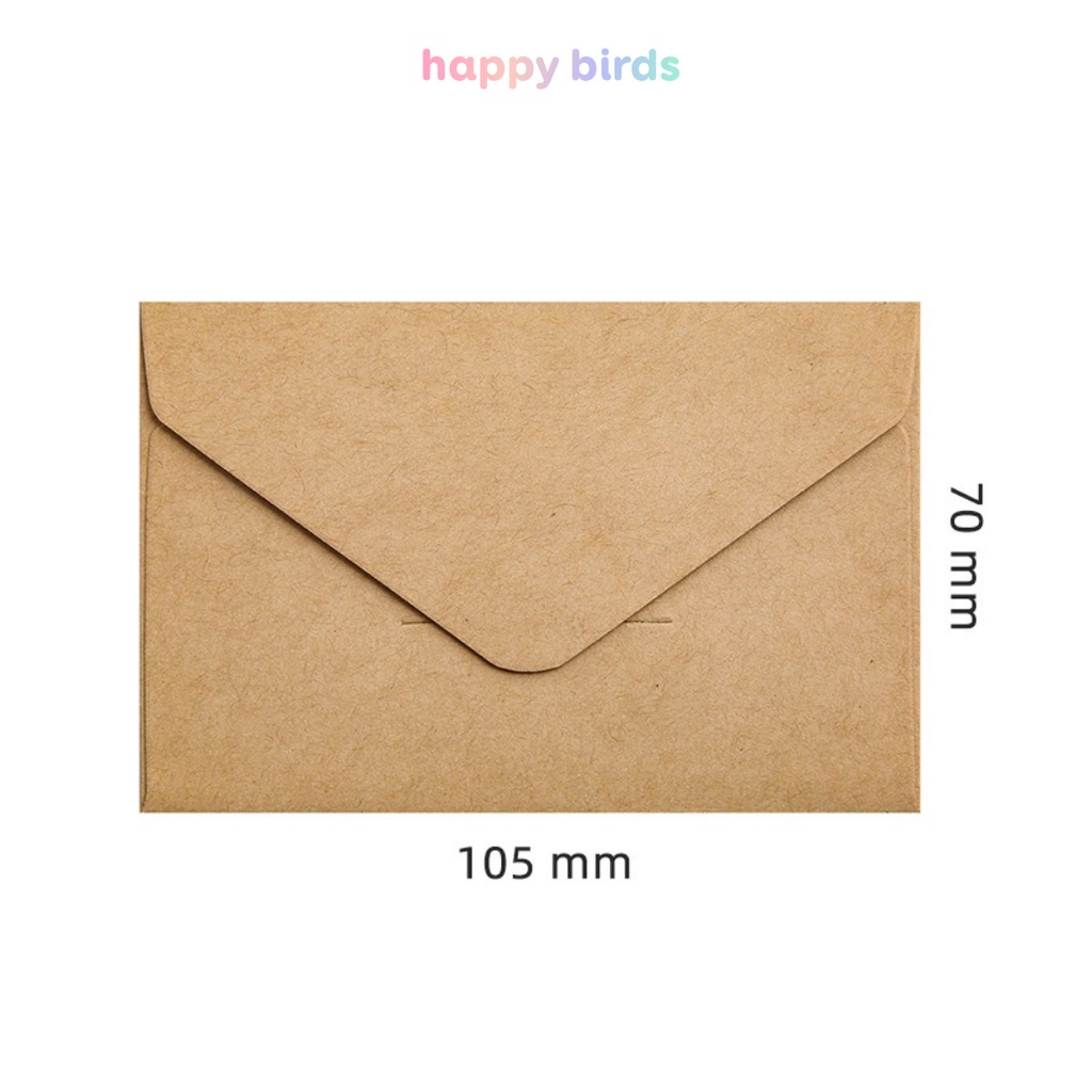 Phong bì set 10 phong bì thư thiệp vintage 7x10cm màu tối giản làm thiệp sinh nhật thiệp chúc mừng giáng sinh HappyBirds