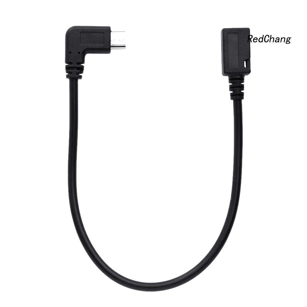 -SPQ- 25cm USB 3.1 Type C Male Left Right Angle to Micro USB 5-Pin Female Sync Cable