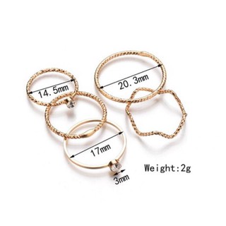 SET NHẪN 5 CHIẾC CÁ TÍNH