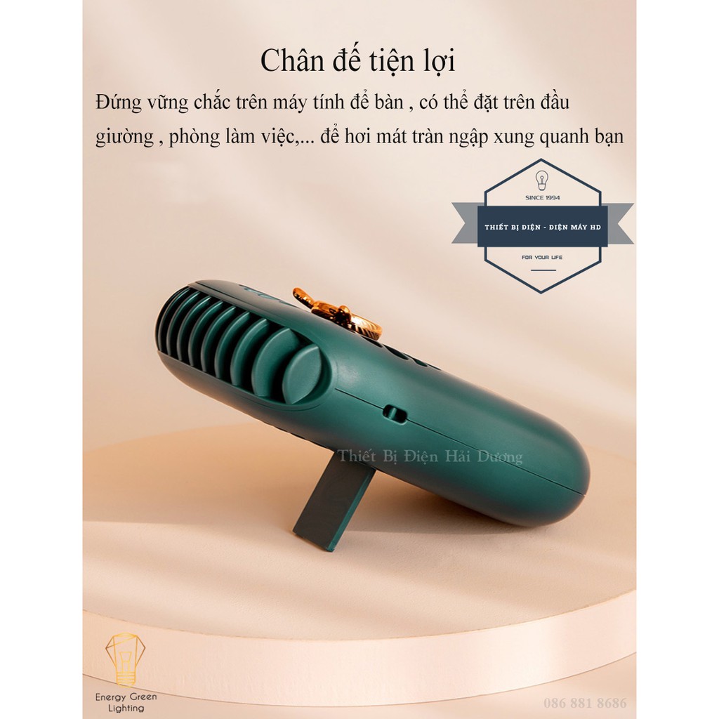 Quạt Đeo Cổ Thời Trang Cao Cấp RPH-F20 - Dây Đeo Tiện Lợi - Dây Sạc USB - Energy Green Lighting - Bảo Hành 12 Tháng