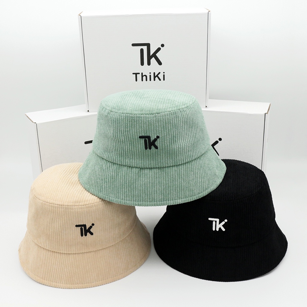 Nón Bucket Preppy nhung tăm THIKI chính hãng