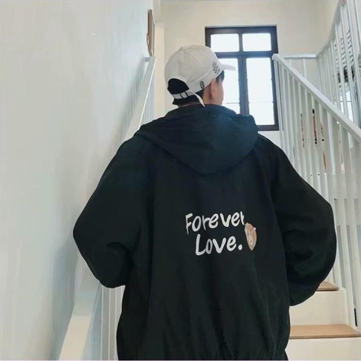 Áo khoác dù nữ nam Forever Love tình yêu phong cách Ulzzang | BigBuy360 - bigbuy360.vn