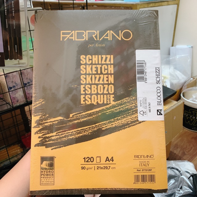 Sổ sketchbook FABRIANO per Artisti 90gsm dạng pad A5 và A4