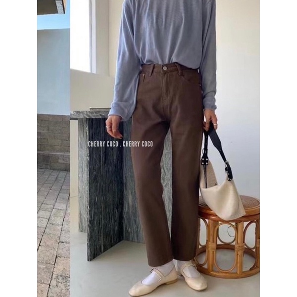 Quần jeans thô Hàn Quốc dáng đứng 93001 CHERRYCOCO