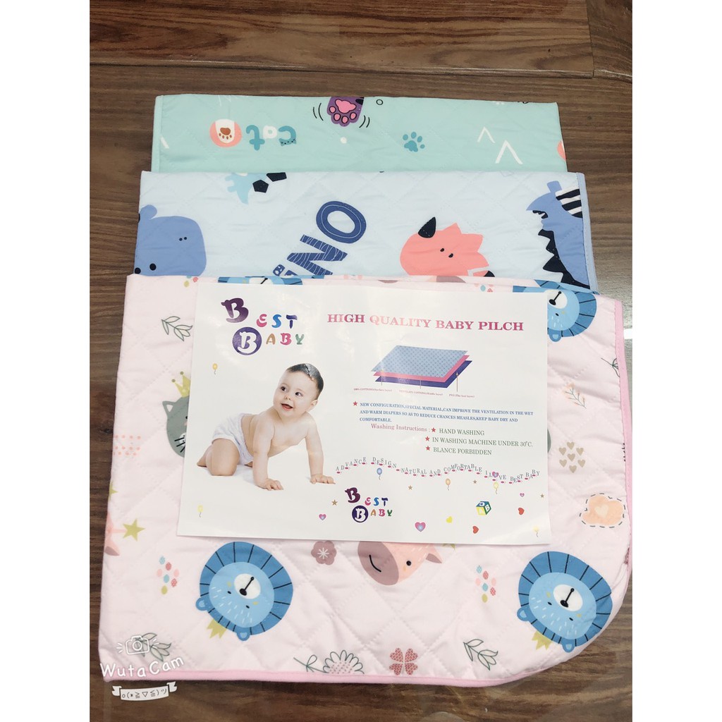 Tấm lót chống thấm Baby Plich 3 lớp, thoáng khí, có thể giặt được 55 x70 cm