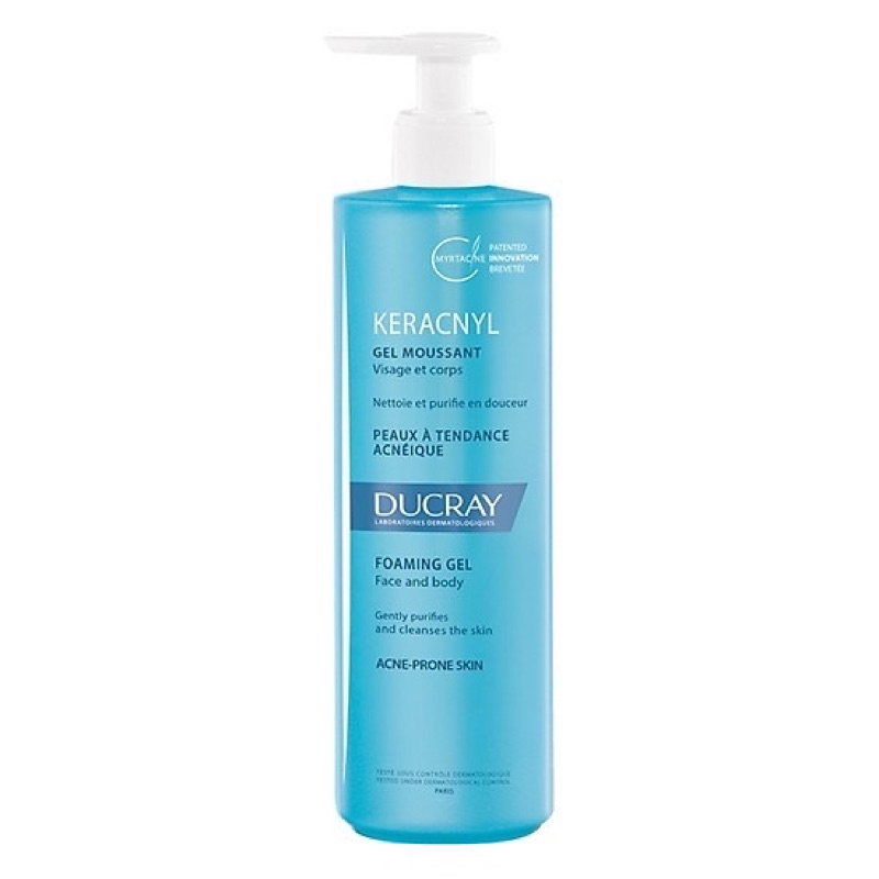 Sữa Rửa Mặt Ducray cho da dầu, mụn Keracnyl Gel Moussant 40ml