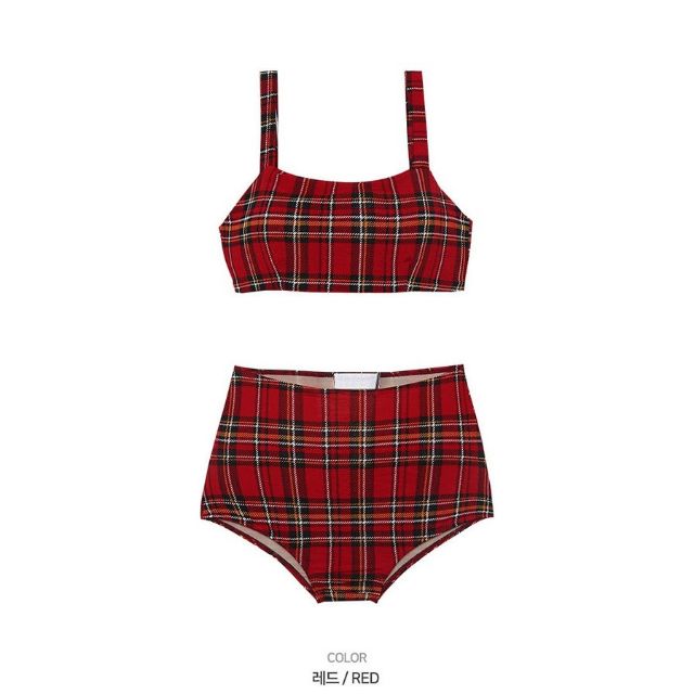Bộ bơi bikini kẻ đỏ ( Sẵn ) | BigBuy360 - bigbuy360.vn
