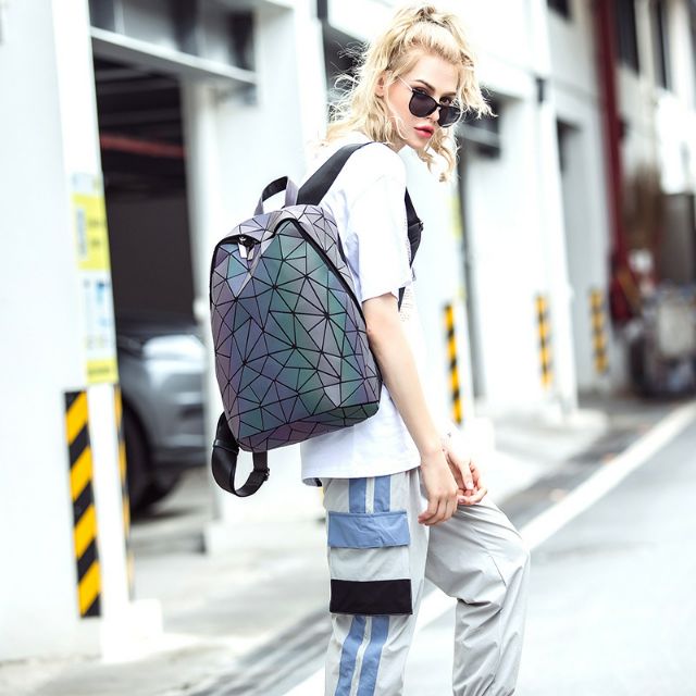 ✨ Balo laptop unisex họa tiết polygon 3D phản quang thời trang cực chất vừa laptop 15.6inch