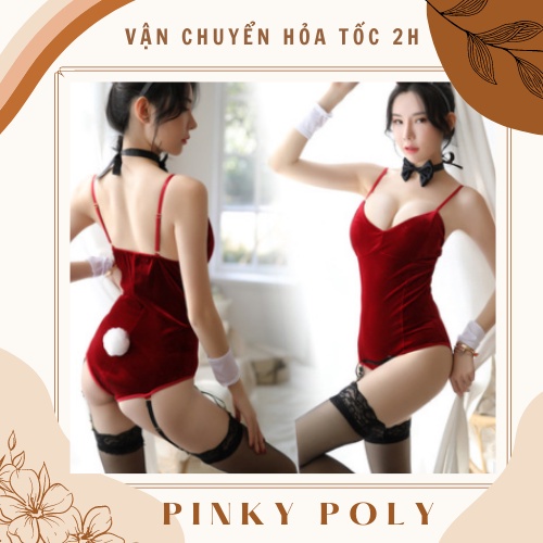 Cosplay Thỏ Ngọc Sexy Full Phụ Kiện, Set cosplay thỏ ngọc vải nhung cao cấp quyến rũ PinkyPoly CP14 | BigBuy360 - bigbuy360.vn