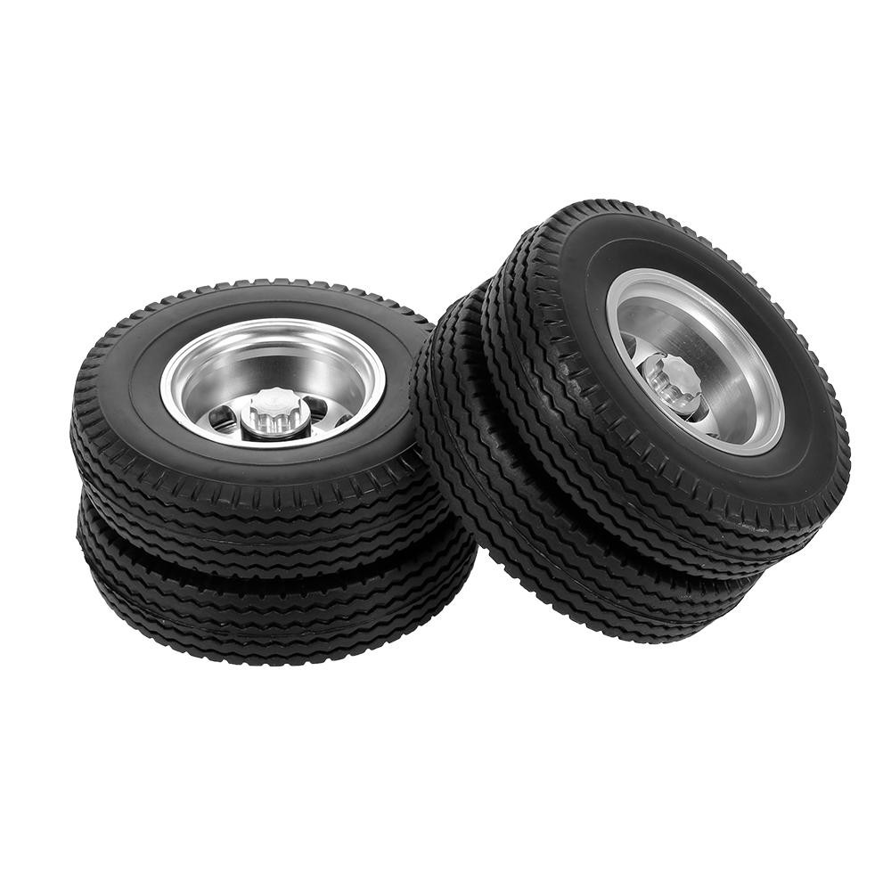2pcs Trailer Rear Wheels with 10 Spokes Aluminum Alloy Hubs for 1/14 Tamiya Tractor Truck RC Climber Trailer-168-OXUI3