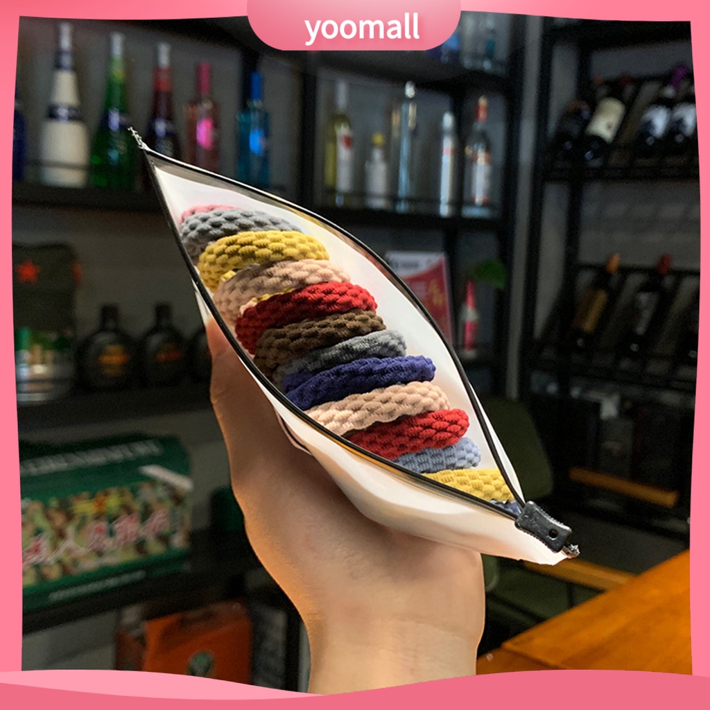 Set 5 Dây Thun Cột Tóc Mini Co Giãn Đơn Giản Cho Nữ