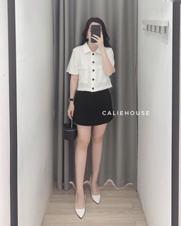 SƠ MI CỔ ĐỨC VIỀN CHỈ 2 MÀU ĐEN/ TRẮNG
