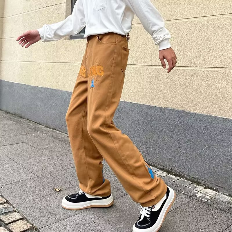 Quần jeans Dài In Chữ Phong Cách Thời Trang Nhật Bản Dành Cho Nam Giới Có Size S-3XL