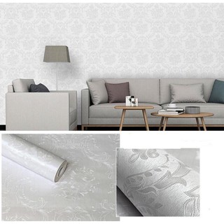 1m Giấy dán tường khổ rộng 60cm hoa văn đức trắng