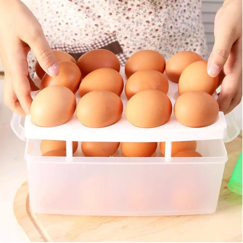 Hộp Đựng Trứng 2 Tầng 24 Quả Thông Minh [ Giao Màu Ngẫu Nhiên ]