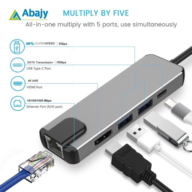 Bộ Chuyển Đổi Cổng Usb Type C Hub Sang Gigabit Ethernet Rj45 Lan Cho Macbook Pro Thunderbolt 3