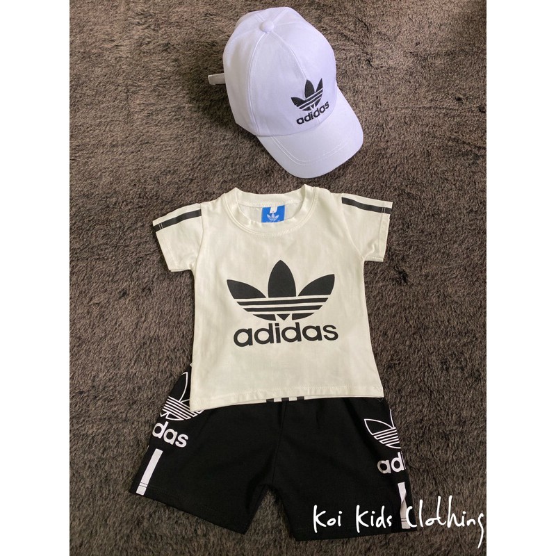 Bộ adidas cotton kèm mũ cho bé trai