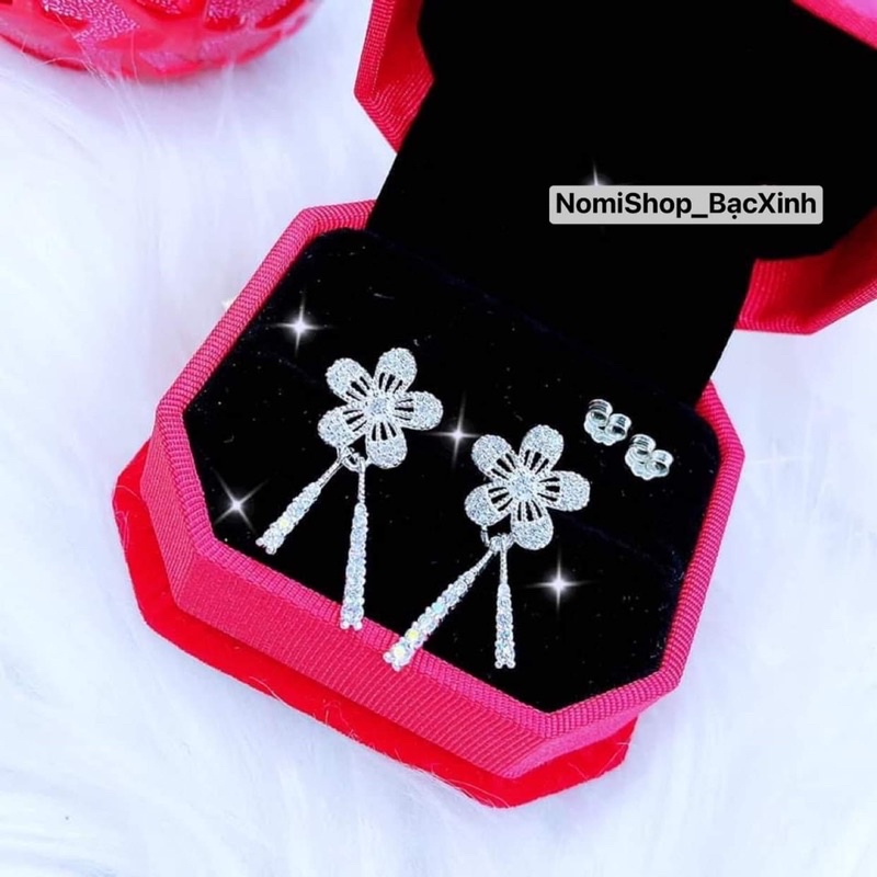 Bông tai bạc cao cấp, xinh đẹp quyến rũ tính tế thời trang Mainomi Shop Bạc Xinh