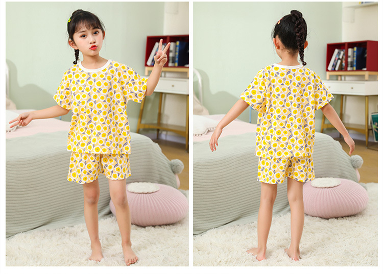 Bộ đồ cotton ngắn tay thời trang mùa hè cho bé gái