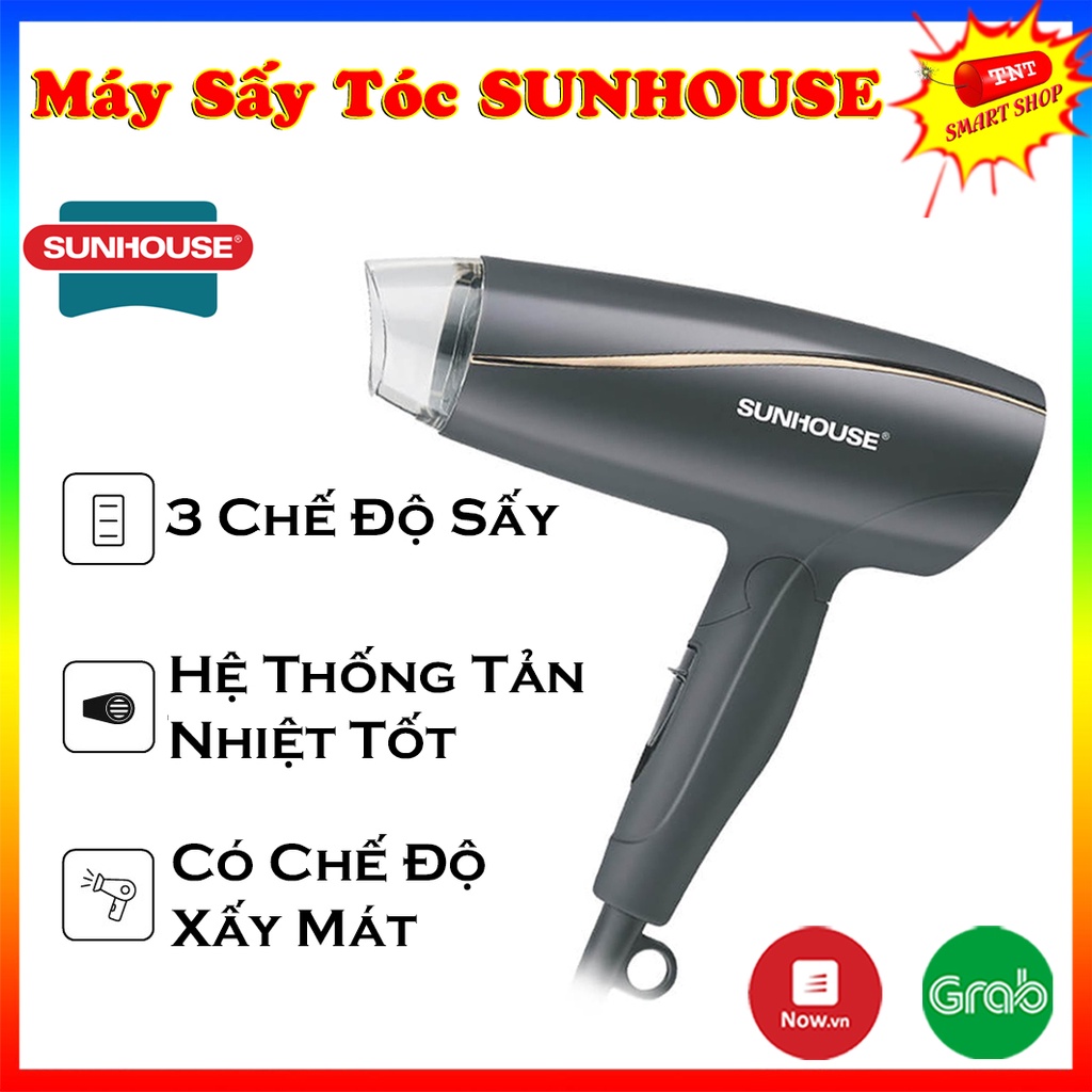Máy Sấy Tóc Sunhouse SHD2306 Đen- Máy Sấy Tóc Công Suất Lớn 3 Chế Độ Gió, Gấp Gọn, Tiện Lợi
