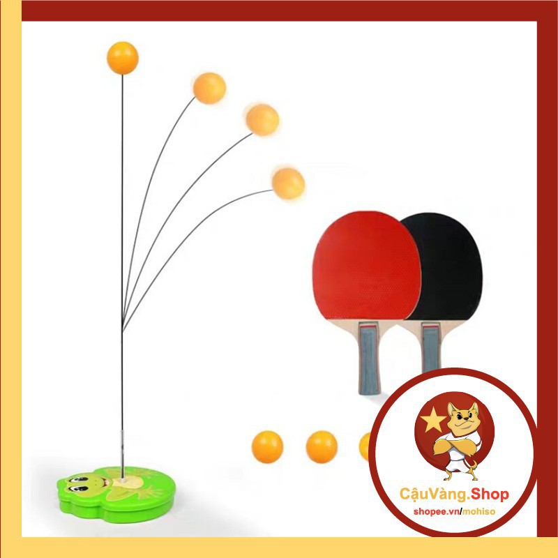 Bộ bóng bàn phản xạ cho bé vợt gỗ free tab - đồ chơi thể thao lắc lư tập luyện phản xạ tốt trẻ em CauVang.Shop nk032